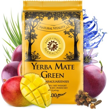 Yerba Mate Green Maracuya 200g Owoce Tropikalne Mango pyszna na start