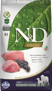 Farmina N&D Prime Adult Medium&Maxi Lamb&Blueberry 2,5 kg
