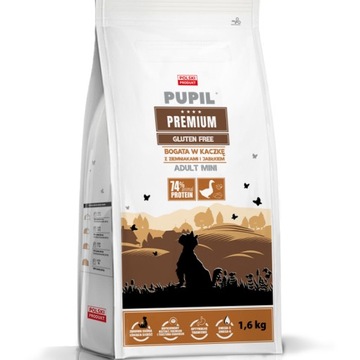 Karma sucha dla psa PUPIL FOODS Premium Gluten Free Mini, bogata w kaczkę z ziemniakami i jabłkiem, 1,6 kg
