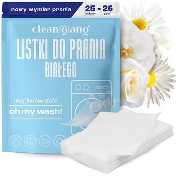 Listki chusteczki do prania piorące 25 prań Białe Jasne Kwiatowe niemieckie