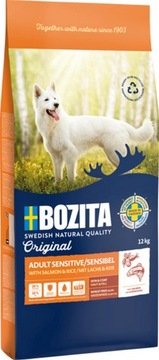 Bozita Original Adult Sensitive, łosoś i ryż - bez pszenicy - 12 kg