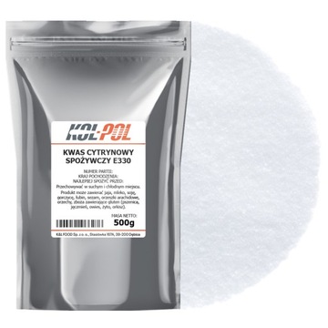 Kwasek Cytrynowy 500g Kwas spożywczy czysty naturalny Kol-Pol