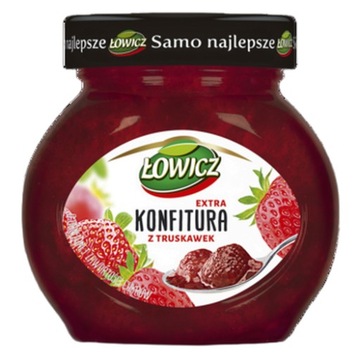 Łowicz Konfitura extra z truskawek o obniżonej zawartości cukrów 240 g