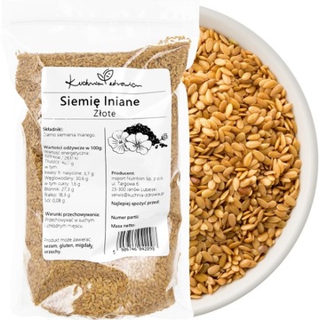 Siemię lniane Złote ziarno Kuchnia Zdrowia 1kg Len Złoty