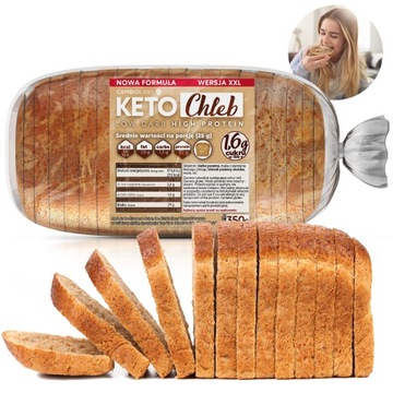 Keto Chleb Jasny 350G XXL 14 kromek bez cukru i weglowodanow dieta keto