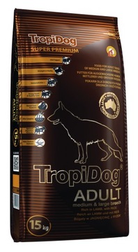 Tropidog Super Premium Adult Medium&Large Breed Lamb&Rice 15 kg