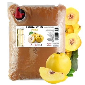 Sok Pigwowy Tłoczony Naturalny 100% Soku Pigwa Nfc 3 L Bez Cukru