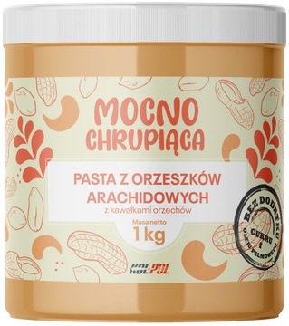 Pasta Orzechowa Crunchy 1kg Krem orzechowy 100% Orzechy naturalne Kol-Pol