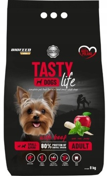 BIOFEED TASTY DOGS LIFE ADULT SMALL WITH BEEF 8KG