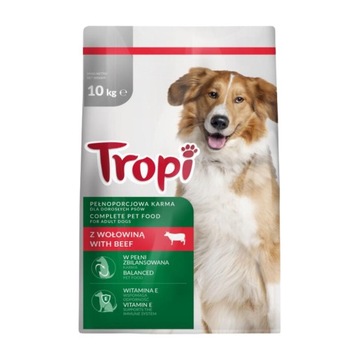 Tropi karma sucha dla psów 10kg wołowina