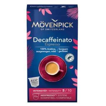 Kapsułki Nespresso Kawa Movenpick Decaffeinato 100% Arabica 10 Szt