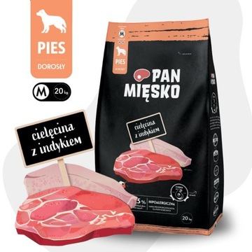 Pan Mięsko Cielęcina z Indykiem M 20 kg