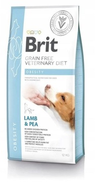 Brit VET Brit Veterinary Diet Obesity Lamb&Pea Sucha Karma dla psa op 12kg