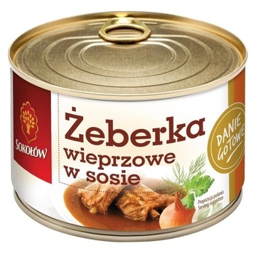 Żeberka Wieprzowe W Sosie W Puszce Sokołów 400g