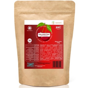 Galaretka Bez Cukru 210g Niskokaloryczna Wiśnia Sansei 30 Porcji