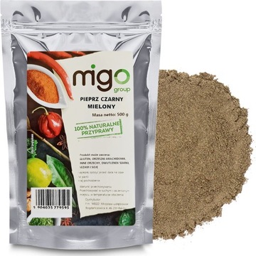 Pieprz Czarny Mielony w proszku 500g MIGogroup
