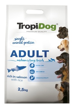 Tropidog Premium Adult Medium&Large Salmon&Rice 2,5kg