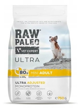 Raw Paleo Ultra Turkey Mini Adult 750g Monoproteinowa Z Indykiem Dla Psów Małych Ras