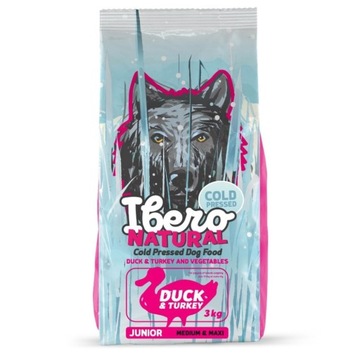 Ibero COLD PRESSED dog   junior  MEDIUM/LARGE  DUCK 3 kg