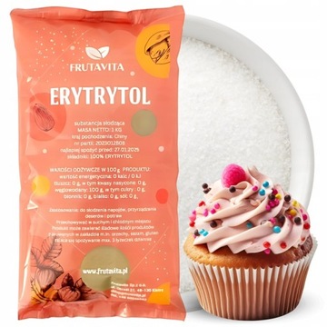 Erytrytol 1000 g zamiennik cukru naturalny erytrol 1kg słodzik Frutavita