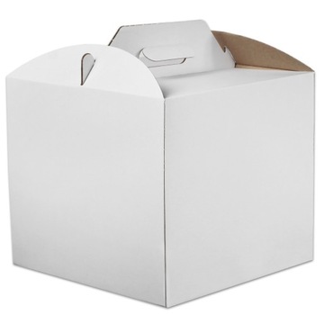 Karton pudełko na tort ciasto 30x30x25 cm Białe opakowanie Bardzo Mocne