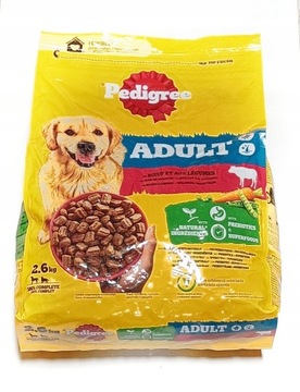 Pedigree Adult 2,6kg Z Wołowiną I Warzywami Sucha Karma Dla Psów Średnich I Dużych Ras