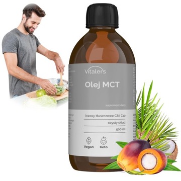Olej Mct Oil 100% 500 ml Dieta Keto C8 C10 Naturalny Vege Kawa Kuloodporna