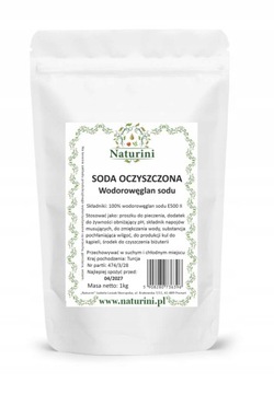 Soda Oczyszczona spożywcza wodorowęglan sodu 1kg Naturini