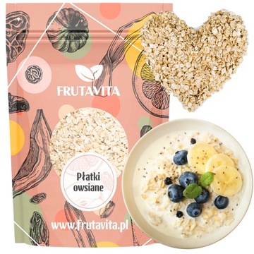 Płatki owsiane 1 kg Naturalne śniadanie 1000 g Frutavita