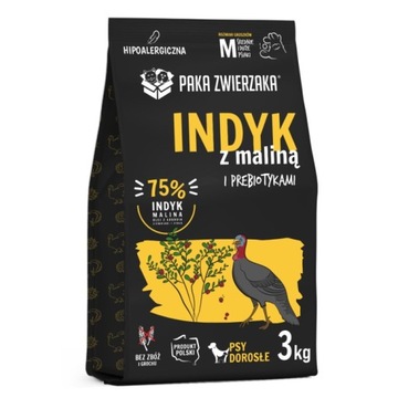 PAKA ZWIERZAKA sucha karma Seven’th Heaven Turkey & Raspberry  (Indyk i malina) 3 kg