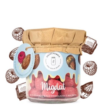 Migdał w białej czekoladzie z malinami 150g Orzechownia