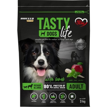 BIOFEED TASTY DOGS LIFE ADULT M&L WITH LAMB 3KG