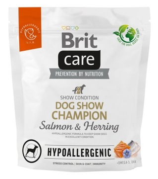 Brit Care Hypoallergenic Dog Show Champion Łosoś Śledź Sucha Karma Dla Psów Wystawowych 1kg