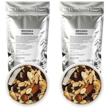 Mieszanka Studencka mix orzechowo bakaliowy zestaw 2 x 1kg