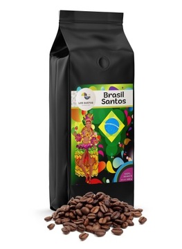 Kawa ziarnista 1kg Brasil Santos 100% Arabica Świeżo Palona Los Gustos