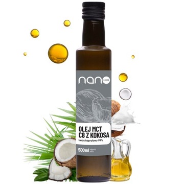 Olej Kokosowy Mct C8 z Kokosa Dieta Keto Nanovital 500 ml