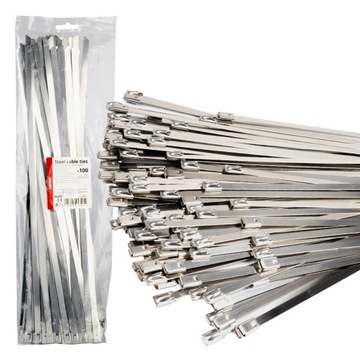 Opaski zaciskowe metalowe ze stali nierdzewnej 4.6x250mm 100 szt. Amio