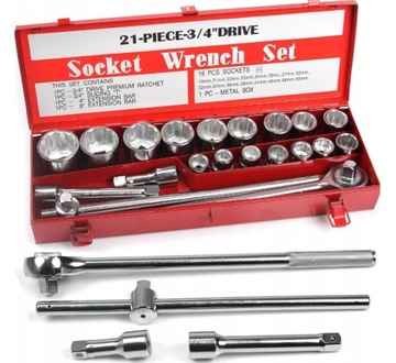 Zestaw Kluczy Nasadowych Klucze Nasadowe 3/4 21 El