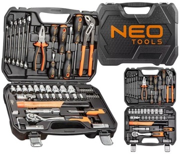 Zestaw Narzędzi Uniwersalny Walizka 56 el. Klucze Nasadowe Neo Tools