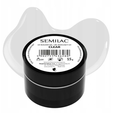 Semilac Żel Budujący Do Paznokci Bezbarwny Transparentny Clear Gel 15ml