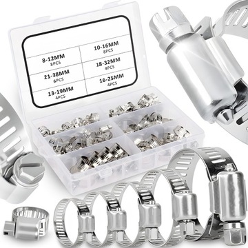 RETOO 34X Opaska Zaciskowa Metalowa Ślimakowa 16-32MM