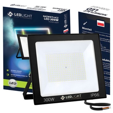 SuperLED Halogen Led 300W Lampa Reflektor 6500 Slim 