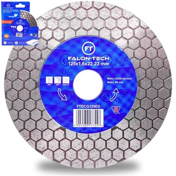 Diam Tarcza entowa 125mm x 22 Do Płytek Gresu Glazury Szlifowania Cięcia 45°