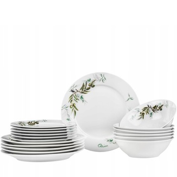 Serwis Obiadowy Komplet Talerzy 18EL. Zastawa Obiadowa Zestaw Na 6 Osób