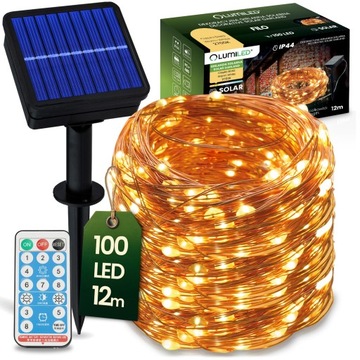 Lumiled Girlanda Solarna Lampki Ogrodowe Led 100LED 12M