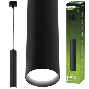 Lampa Wisząca Led GU10 Oprawa Sufitowa Natynkowa Reflektor Tuba Zwis Czarny