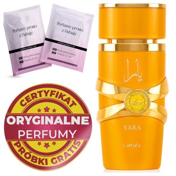 Perfumy Damskie Arabskie Lattafa Yara Tous Oryginalne Próbki Certyfikat