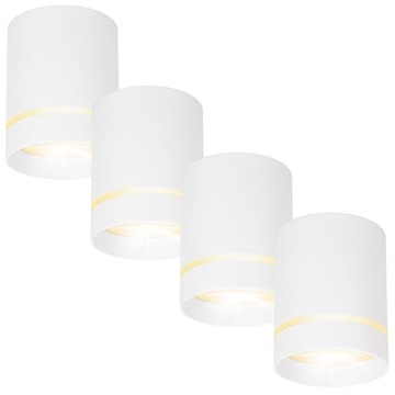 Oprawa natynkowa Led Halogenowa spot Tuba GU10 sufitowa Biała okrągła x4