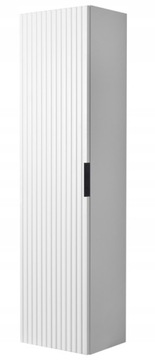 Szafka łazienkowa Wisząca Biały Słupek 136 cm Modne Ryflowane fronty Mdf