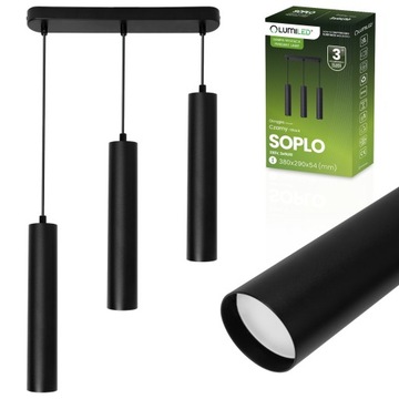 Lampa Wisząca Led GU10 Szyna Żyrandol Reflektor Tuba Zwis Czarny nad Stół